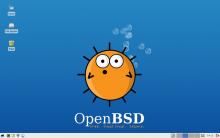 Example OpenBSD 4.5 desktop using XFCE window manager