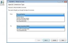 Specify Conversion Types VDMK-VHD-VDI