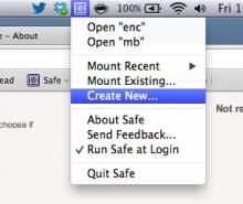 Menu bar menu, Mac OS X