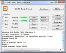 Xampp interface